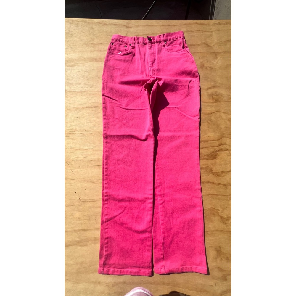 Chadwicks Hot Pink Straight Leg Jeans Womens Size 6 High Rise Fuchsia Denim